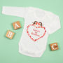 Personalised Heart Baby First Christmas Babygrow, thumbnail 5 of 9