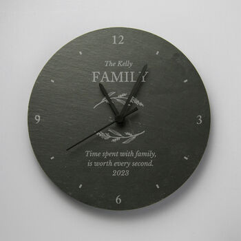 Personalised Botanical Slate Wall Clock, 4 of 5