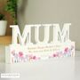 Personalised Mum Wooden White Ornament Gift, thumbnail 2 of 4