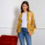 Mustard Dynastic Bird Print Light Weight Kimono, thumbnail 4 of 7