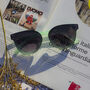 Front Lens Rounded Sunglasses In Green, thumbnail 1 of 3