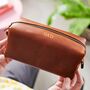 Personalised Travel Leather Wash Bag, thumbnail 3 of 7