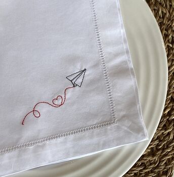 Embroidered Love Journey Napkin, 3 of 4