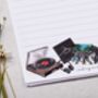 A5 Personalised Letter Writing Paper Record Player, Music Vintage Design, thumbnail 2 of 5