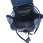 Drawstring Leather Backpack Navy Blue Sac A Do, thumbnail 3 of 6