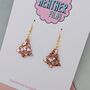 Small Pink And Blue Christmas Tree Earrings, thumbnail 2 of 4