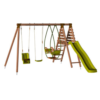 Colza Wooden Swing Set With Slide, 5 of 11