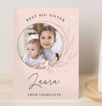 Personalised Pink Photo Upload Greeting Card, 2 of 4