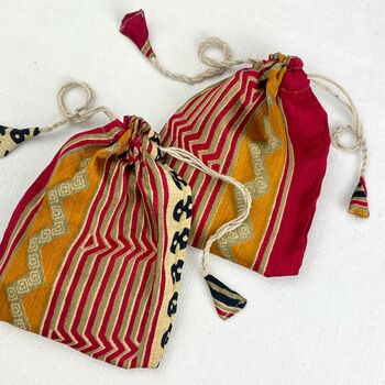Fair Trade Recycled Sari Fabric Refillable Lavender Bag, 8 of 12