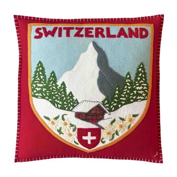 Swiss Chalet Badge Cushion, 2 of 2
