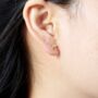 Gold Cz Plane Stud Earrings, Aeroplane Earrling, Airplane Earrings, thumbnail 2 of 7