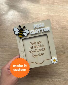 Personalised Bee End Of Term Thank You Teacher Or Teacher's Assistant School Gift : Custom Post It Note Holder, 2 of 4
