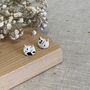Black And White Clay Ceramic Cat Studs, thumbnail 5 of 8