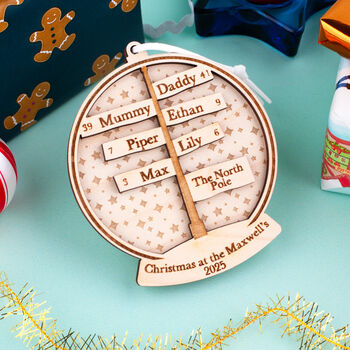 Christmas Family Snow Globe Street Sign Tree Decoration, 2 of 7