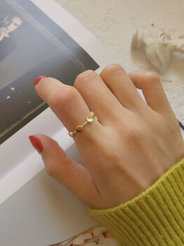 18 K Gold Plated Silver Geometric Stacking Ring, 5 of 6
