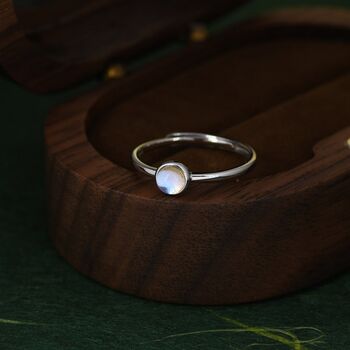 Minimalist Moonstone Ring In Sterling Silver, 2 of 10