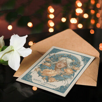 Tarot Goddess Floral Art Nouveau Mother's Day Card, 4 of 6