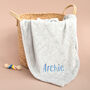 Personalised Grey Embossed Letters Blanket For Baby, thumbnail 1 of 9