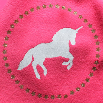 Personalised Sparkly Unicorn Hot Water Bottle Cover, 5 of 6