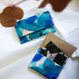 Hand Painted Leather Coin And Card Purse Blue Brush, thumbnail 9 of 10
