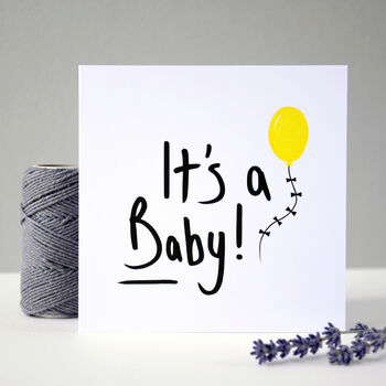New Baby Card Yellow Balloon, 9 of 10