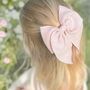 Little Love Linen Hair Bow / Powder Pink, thumbnail 6 of 6
