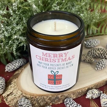 Funny Personalised Christmas Present Gift Candle, 2 of 3
