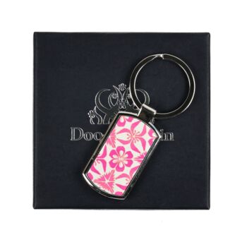 Pink Nettles Millefiori Handprinted Keyring, 4 of 12