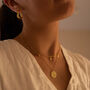 Dainty 14 K Gold Cross Charm Choker Necklace, thumbnail 1 of 8