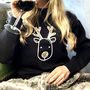 Personalised Leopard Print Rudolph Christmas Jumper, thumbnail 1 of 2