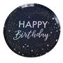 Iridescent Foiled Happy Birthday Paper Plates, thumbnail 2 of 3