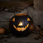Black Lantern Pumpkin Decoration With Tru Glow® Candle, thumbnail 3 of 3