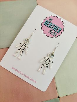 Spaceman Glitter Resin Earrings / Astronaut Jewellery / Out Of This World Jewellery / Moon Landing Earrings / Nasa Inspired Sparkle, 5 of 5