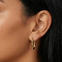 Dainty Small Oval Hoop Earrings In 18k Gold, thumbnail 1 of 3
