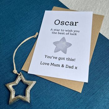 Good Luck Metal Star Decoration Card, 2 of 3