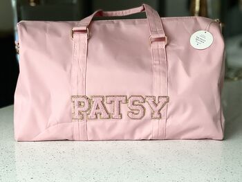 Personalised Patch Duffle/Weekend Bag With Patch Letters, 4 of 6