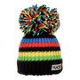 Uci Black Rainbow Stripes Striped Bobble Hat, thumbnail 1 of 2