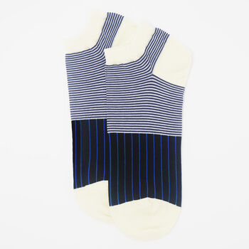 Multistripe And Oxford Stripe Men's Trainer Socks Bundle, 6 of 10