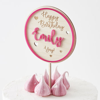 Colour Pop Personalised Birthday Cake Topper, 2 of 9