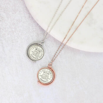 80th Birthday 1944 Lucky Sixpence Spinner Necklace, 7 of 10