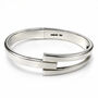 Solid Sterling Silver Chunky Interlaced Hinged Bangle, thumbnail 6 of 9