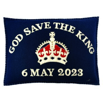 God Save The King Wool Coronation Cushion, 2 of 5