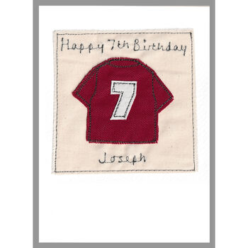 Personalised Football Shirt 16th Birthday Card, 8 of 8