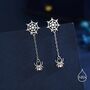 Sterling Silver Dangling Spider And Spider Web Stud Earrings, thumbnail 1 of 12