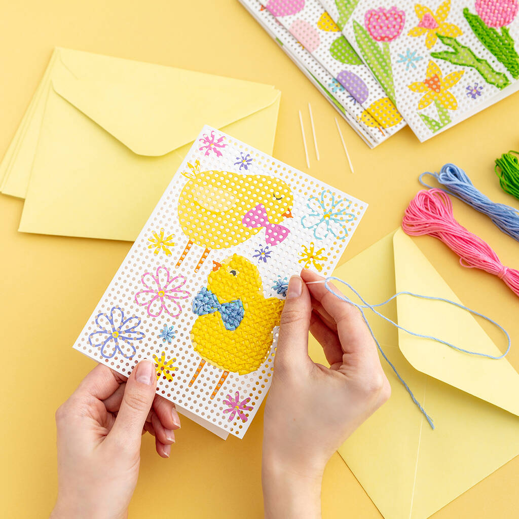 Easter Cross Stitch Card Making Kit By Postbox Party