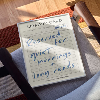 Personalised Library Card Print | Book Lover Wall Art, 3 of 6