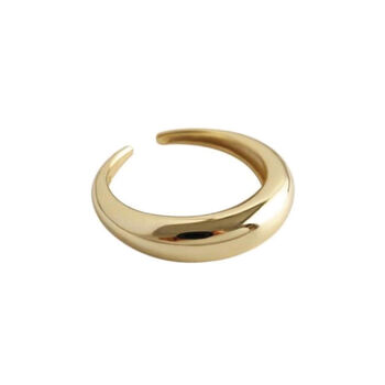 Chunky 18 K Gold Plated Dome Stacking Ring, 3 of 5