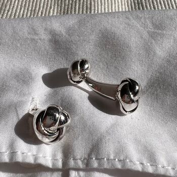 Double Knot Love Cufflinks In Solid Sterling Silver, 3 of 5