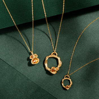 Citrine And Gold Vermeil Plated Eternity Necklace, 6 of 7