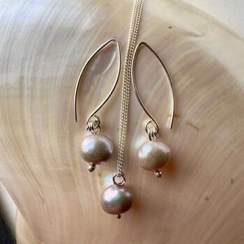 Handmade Grey Pearl Necklace And Earrings, 8 of 9